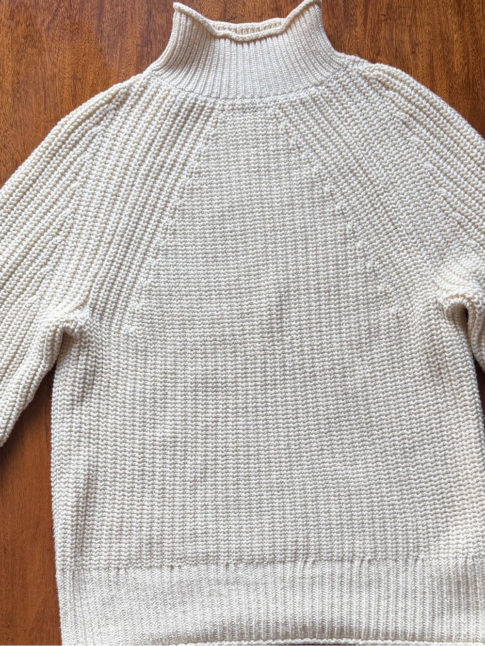 J.Crew 100% Cotton Chunky Mock Neck Sweater | Ivory Cream | Size Small